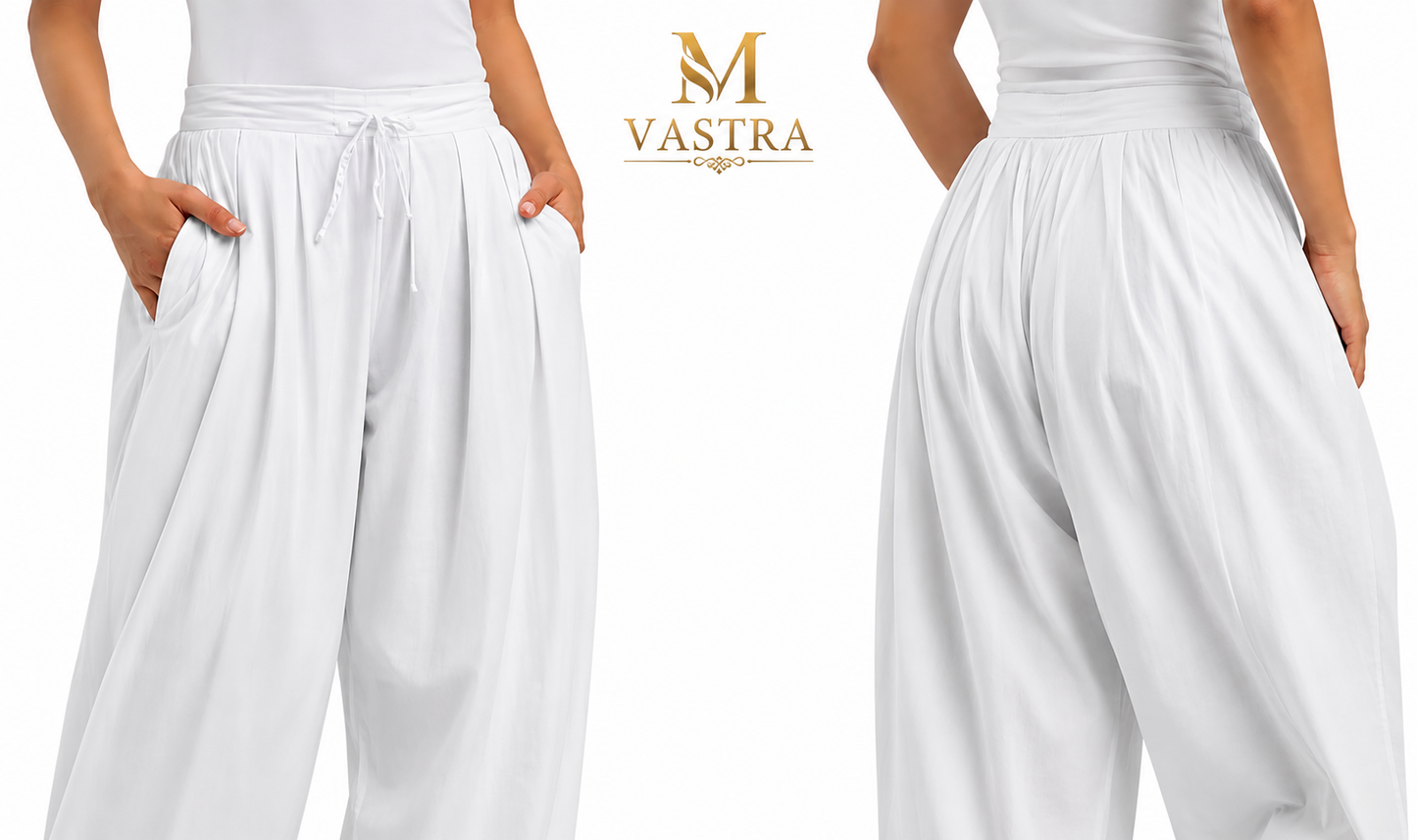 Classic White Cotton Afghani Salwar Pant for Women