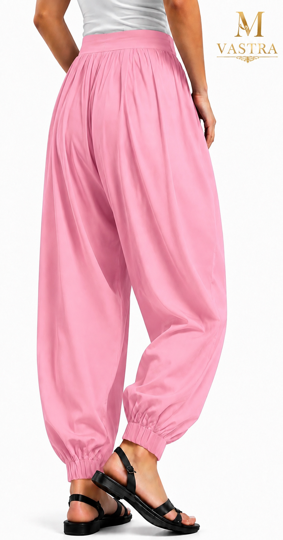 Classic Baby Pink Cotton Afghani Salwar Pant for Women