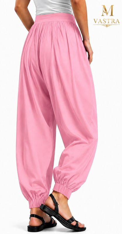 Classic Baby Pink Cotton Afghani Salwar Pant for Women