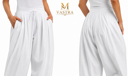 Classic White Cotton Afghani Salwar Pant for Women