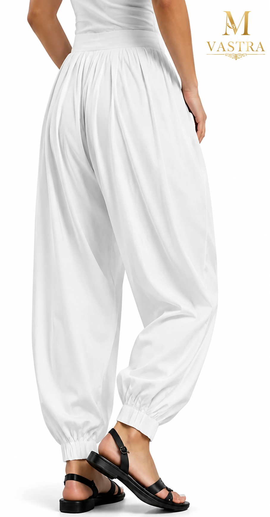 Classic White Cotton Afghani Salwar Pant for Women