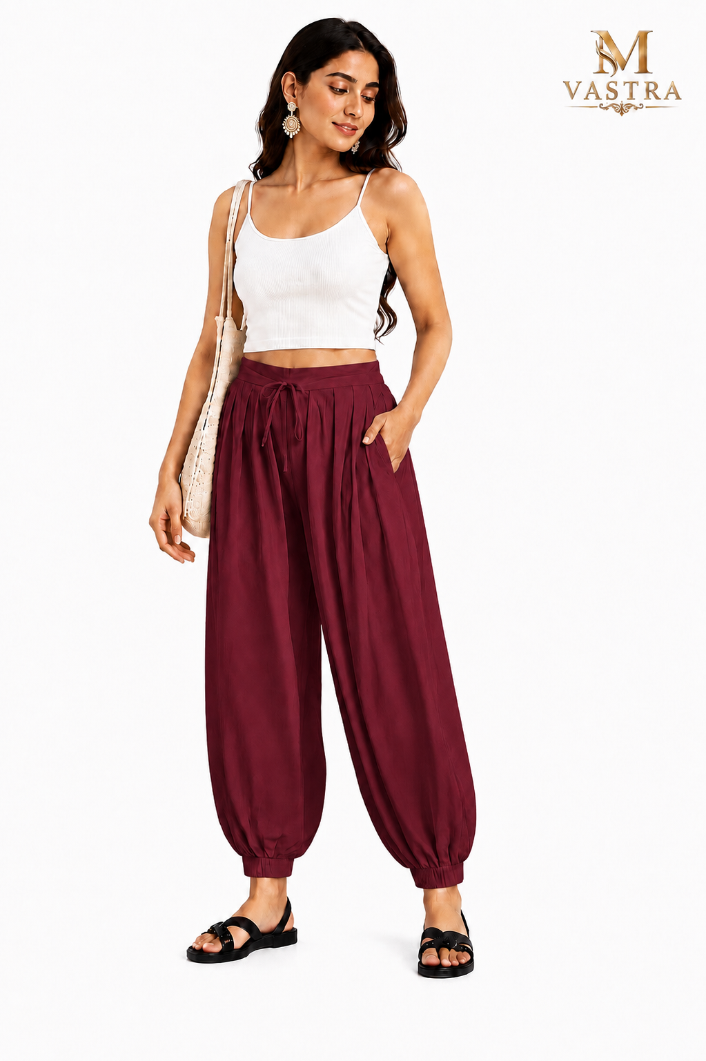 Classic Maroon Pure Cotton Afghani Salwar Pant for Women