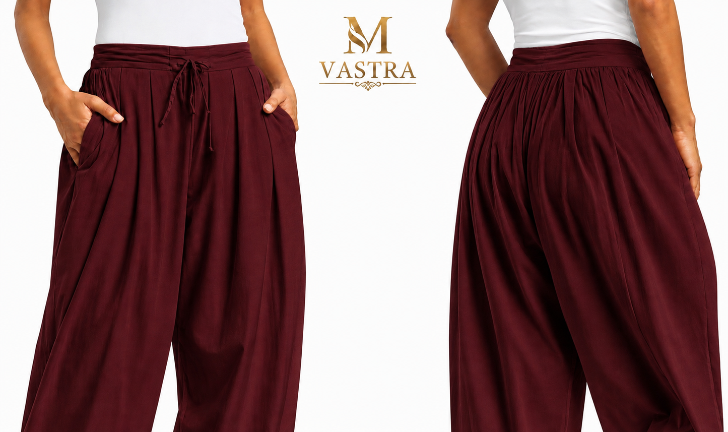 Classic Maroon Pure Cotton Afghani Salwar Pant for Women