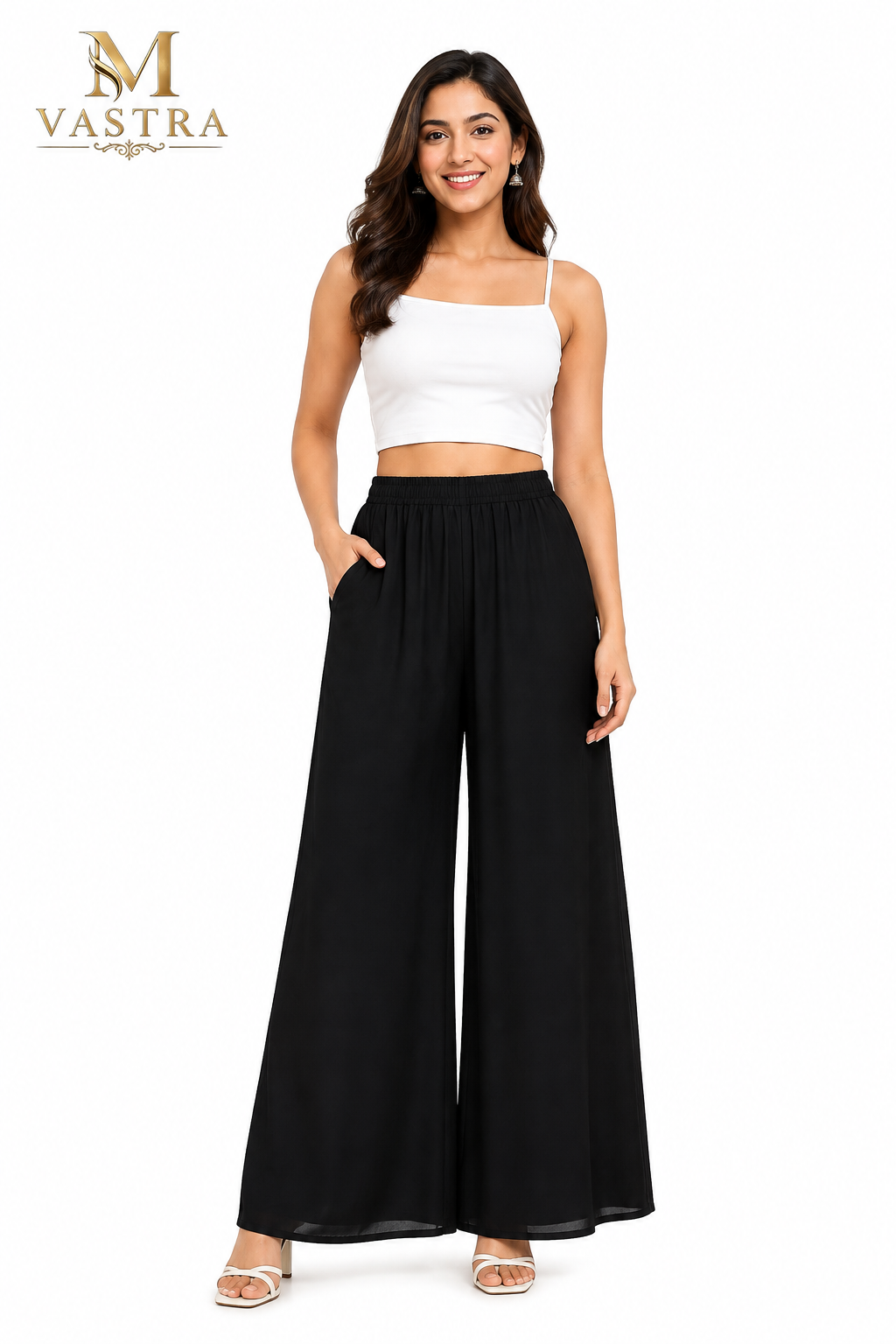 Women’s Premium Black Rayon Palazzo Pants