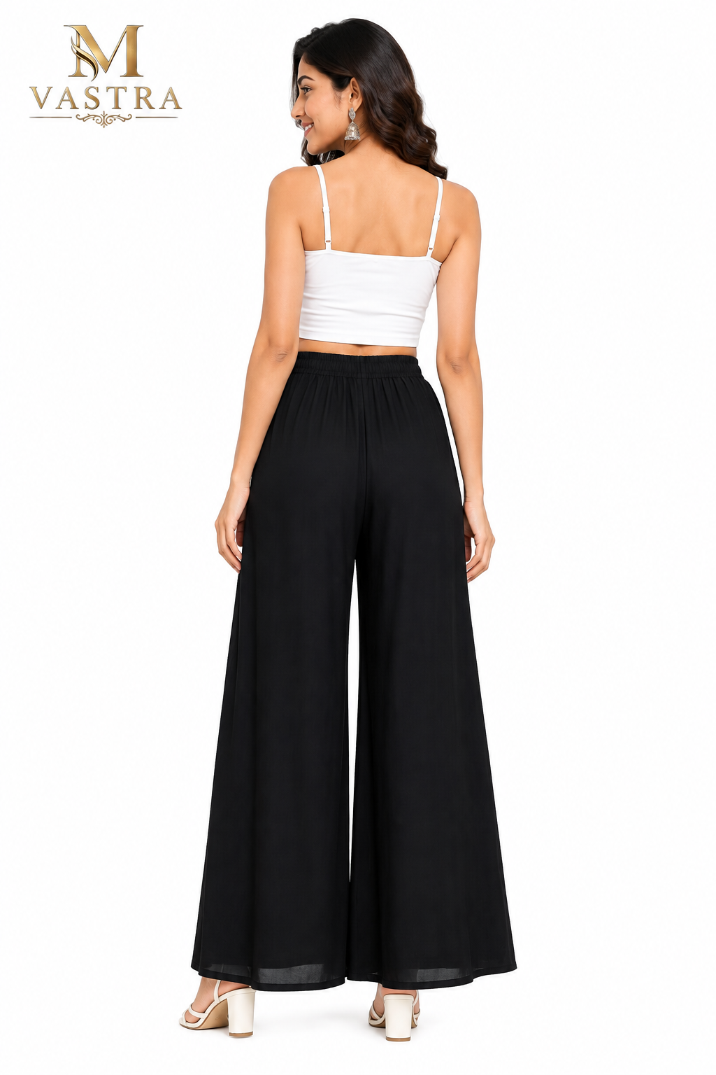Women’s Premium Black Rayon Palazzo Pants